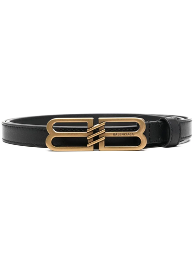 Shop Balenciaga Bb Signature 15 Belt In Black
