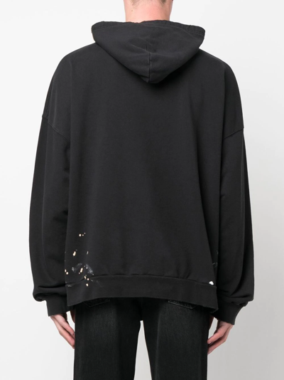 Shop Balenciaga Wide Fit Slogan-print Hoodie In Black