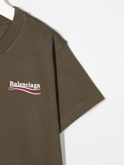 Shop Balenciaga Political Campaign Cotton T-shirt In Green