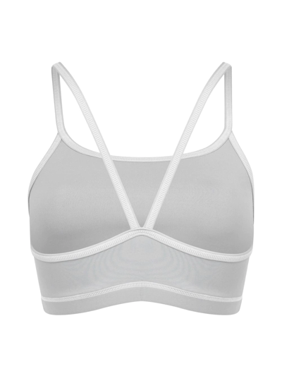 Shop Twenty Montreal Flowetry Spaghetti Straps Sports Bra In Grey