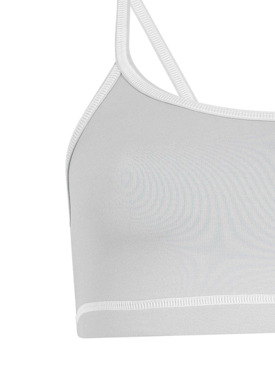 Shop Twenty Montreal Flowetry Spaghetti Straps Sports Bra In Grey