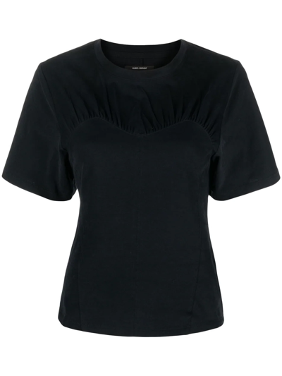 Shop Isabel Marant Zazie Corset-style T-shirt In Black