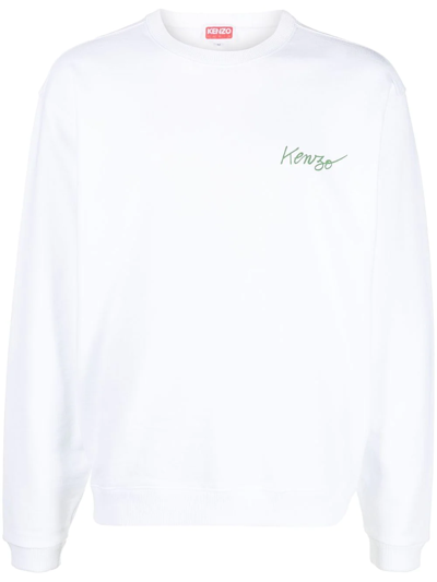 Shop Kenzo Chest Logo-print Detail Sweatshirt In White