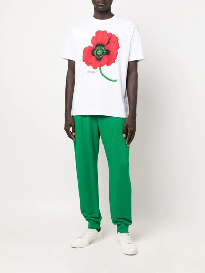Shop Kenzo Poppy-print Logo T-shirt In White