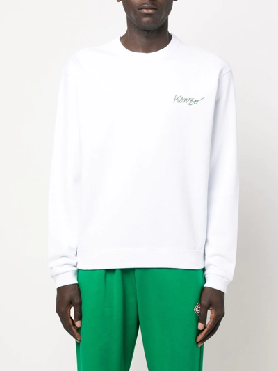 Shop Kenzo Chest Logo-print Detail Sweatshirt In White