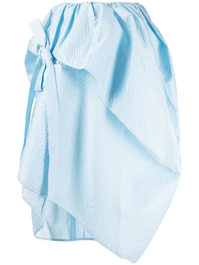 Shop Cecilie Bahnsen Maya Tiered Midi-skirt In Blue