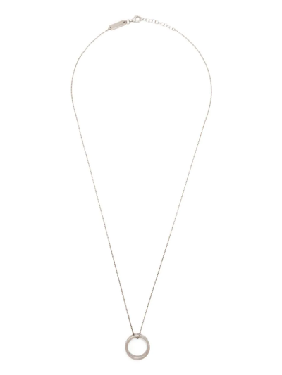 Shop Maison Margiela Engraved-ring Detail Necklace In Silver