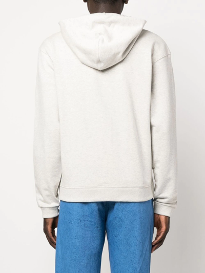Shop Kenzo Embroidered-logo Detail Hoodie In Grey