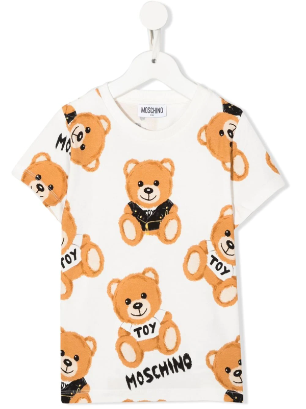 Moschino Kids Teddy Bear-print T-shirt - White