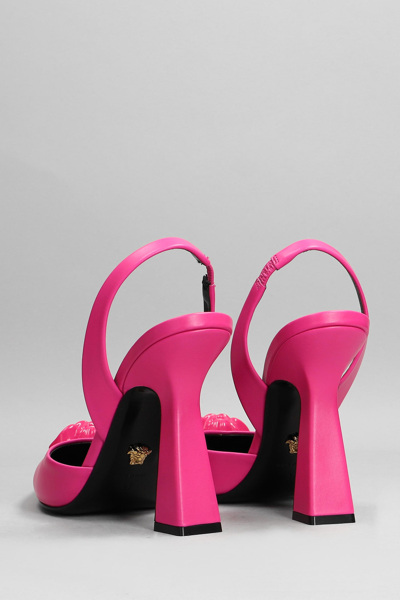 Shop Versace Pumps In Fuxia Leather