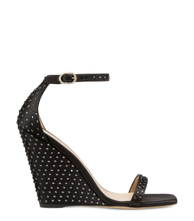 Stuart Weitzman 100mm Crystal-embellished Sandals In Black