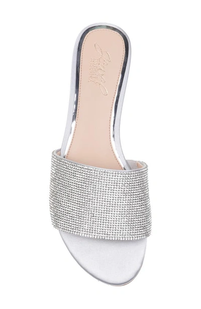 Shop Jewel Badgley Mischka Khaleesi Crystal Slide Sandal In Silver Crystal Satin