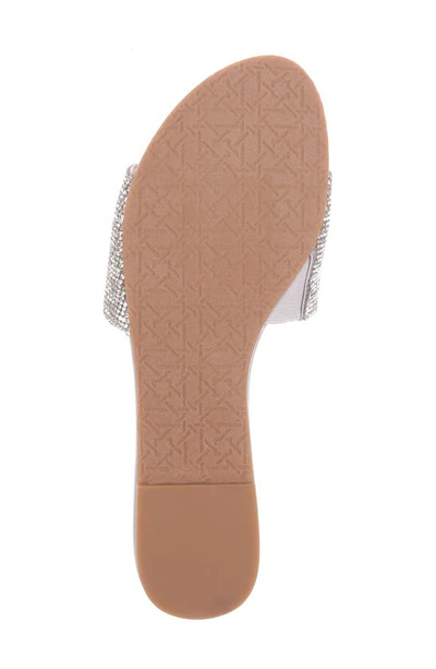 Shop Jewel Badgley Mischka Khaleesi Crystal Slide Sandal In Silver Crystal Satin