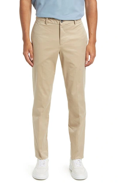 Berle Charleston Flat Front Stretch Cotton Khakis In Khaki