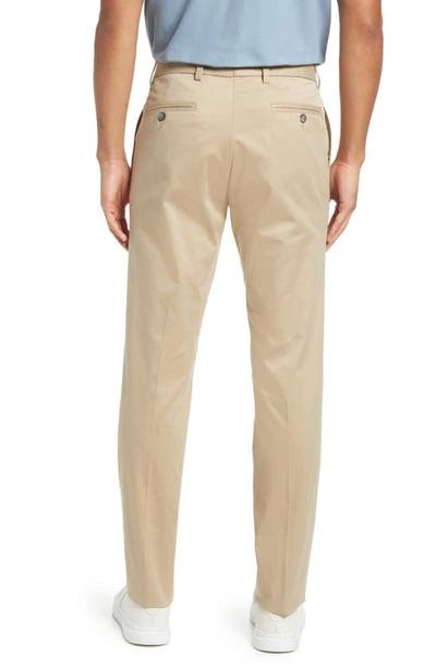 Berle Charleston Flat Front Stretch Cotton Khakis In Khaki