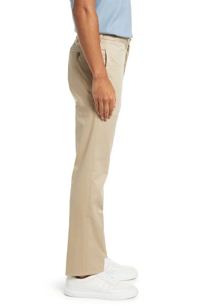 Berle Charleston Flat Front Stretch Cotton Khakis In Khaki