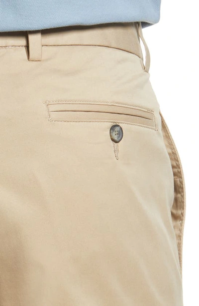 Berle Charleston Flat Front Stretch Cotton Khakis In Khaki