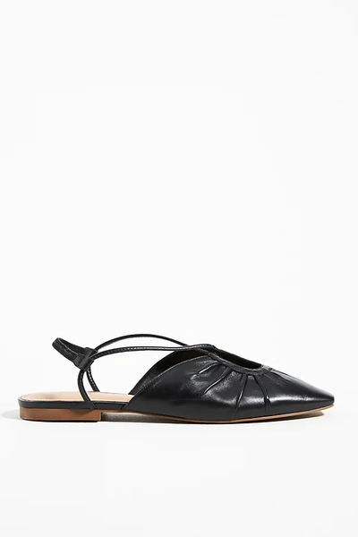 Shop Maeve Strappy Flats In Black