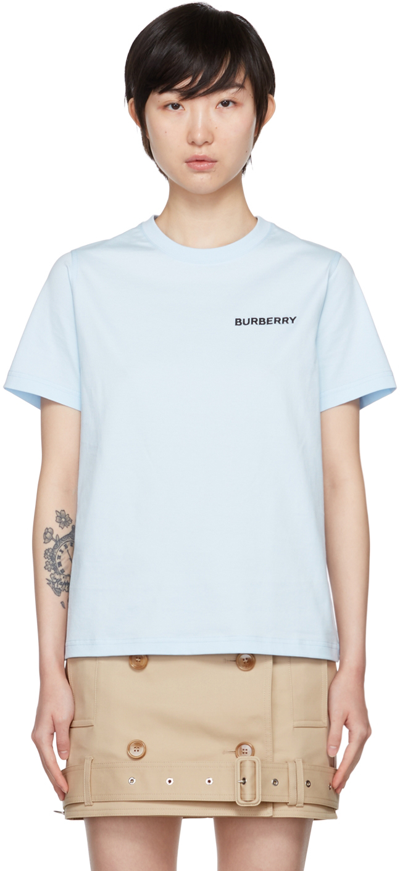 Shop Burberry Blue Monogram T-shirt In Pale Blue