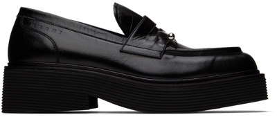 Shop Marni Black Leather Moccasin Loafers In 00n99 Black