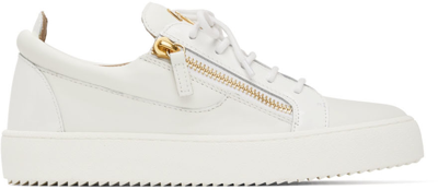 Shop Giuseppe Zanotti White Frankie Sneakers In Vague Bianco