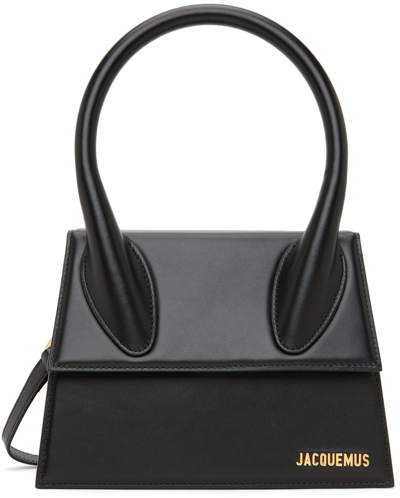 Shop Jacquemus Black ‘le Chiquito Grand' Top Handle Bag In 990 Black