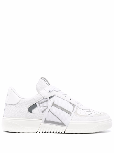 Shop Valentino Vl7n Leather Sneakers In White
