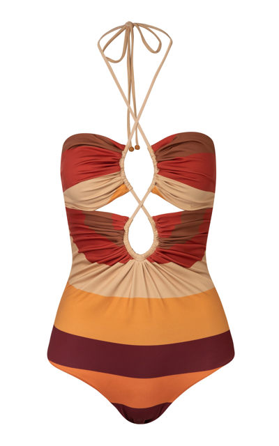 Shop Cala De La Cruz Gemma One-piece Swimsuit In Stripe