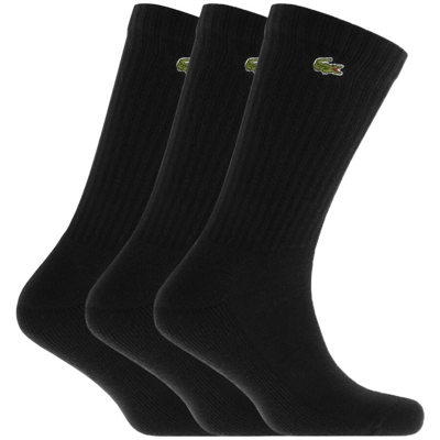Shop Lacoste Sport Lacoste Logo Triple Pack Socks Black
