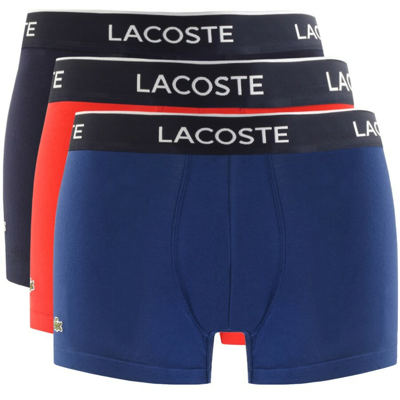 Shop Lacoste Underwear Triple Pack Trunks Navy