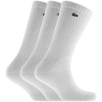 Shop Lacoste Sport Lacoste Logo 3 Pack Socks White