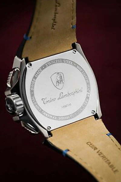 Pre-owned Tonino Lamborghini Gt1 Men's Chronograph Watch Steel Blue