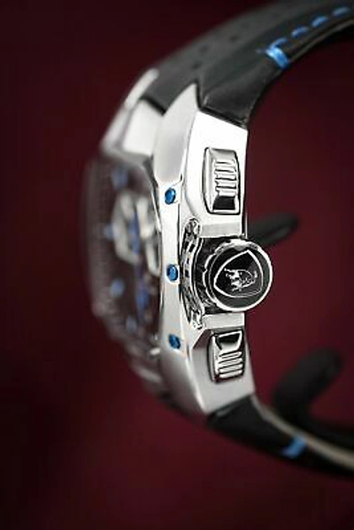 Pre-owned Tonino Lamborghini Gt1 Men's Chronograph Watch Steel Blue