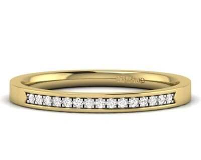 Pre-owned Earth Star Diamonds 0.15 Carat Round Brilliant Cut Half Eternity Wedding Ring In 9k Yellow Gold