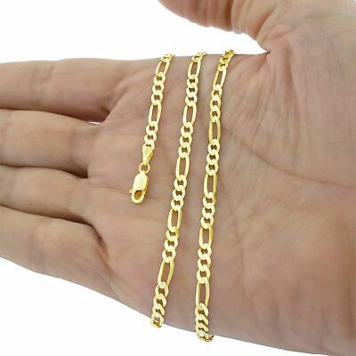 Pre-owned Nuragold 10k Yellow Gold Solid 4.75mm Italian Figaro Link Chain Pendant Necklace 18in 18"