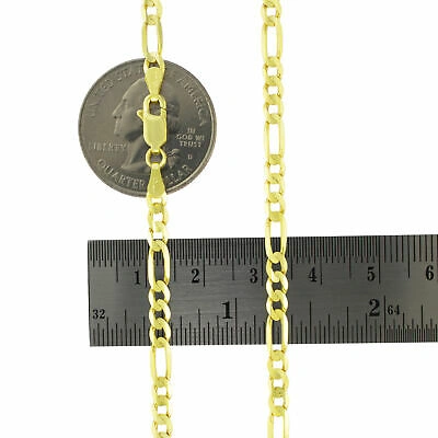 Pre-owned Nuragold 10k Yellow Gold Solid 4.75mm Italian Figaro Link Chain Pendant Necklace 18in 18"