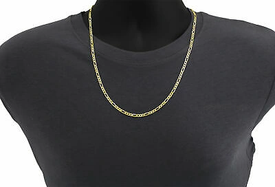 Pre-owned Nuragold 10k Yellow Gold Solid 4.75mm Italian Figaro Link Chain Pendant Necklace 18in 18"