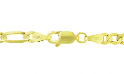 Pre-owned Nuragold 10k Yellow Gold Solid 4.75mm Italian Figaro Link Chain Pendant Necklace 18in 18"