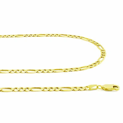 Pre-owned Nuragold 10k Yellow Gold Solid 4.75mm Italian Figaro Link Chain Pendant Necklace 18in 18"