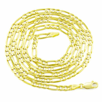 Pre-owned Nuragold 10k Yellow Gold Solid 4.75mm Italian Figaro Link Chain Pendant Necklace 18in 18"