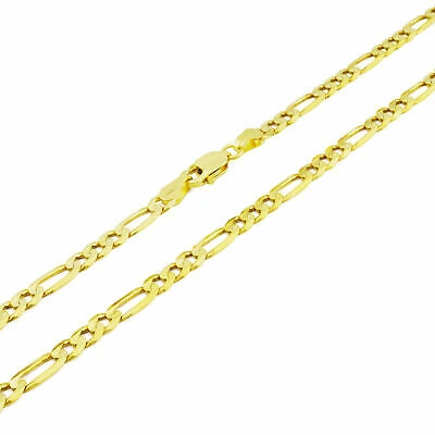 Pre-owned Nuragold 10k Yellow Gold Solid 4.75mm Italian Figaro Link Chain Pendant Necklace 18in 18"