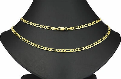 Pre-owned Nuragold 10k Yellow Gold Solid 4.75mm Italian Figaro Link Chain Pendant Necklace 18in 18"