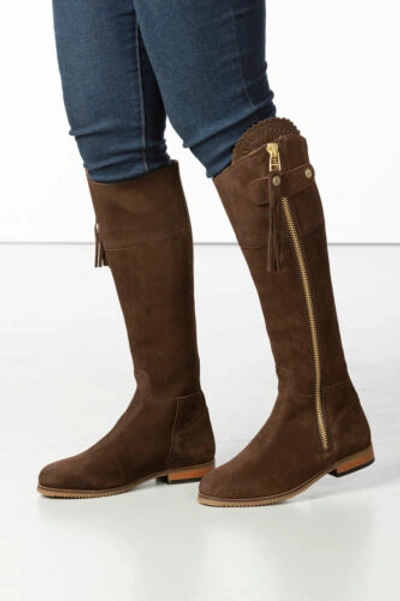 Pre owned Rydale Suede Leather Tall Boots Spanish Style Zip Up Country Boot 3 Colours ModeSens