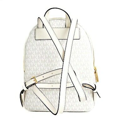 Pre-owned Michael Kors Backpack Bag Erin Md Signiatur Backpack Bright White Yellow