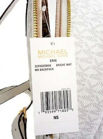 Pre-owned Michael Kors Backpack Bag Erin Md Signiatur Backpack Bright White Yellow