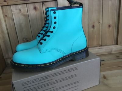 Pre-owned Dr. Martens' Dr. Martens Boots New1460 Peppermint Green Smooth Size Uk 10 Free Uk Postage