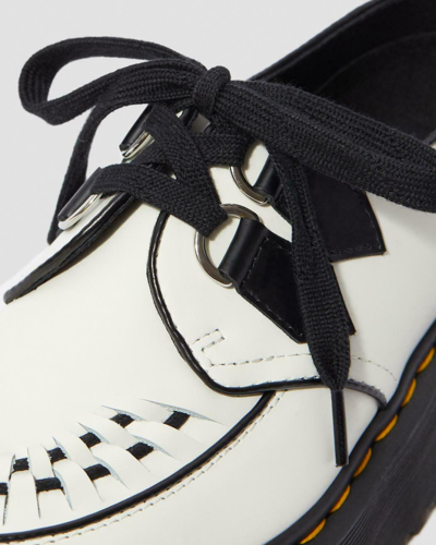 Pre-owned Dr. Martens' Dr. Martens Unisex Sidney Creeper Quad Platform White + Black Uk 9- 11 Rrp £169