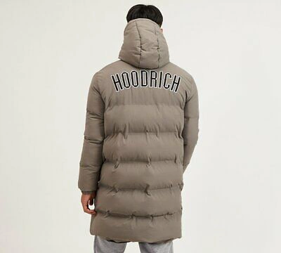 Pre-owned Hood Rich - Og Stack Longline Puffer Jacket (grey) Mens