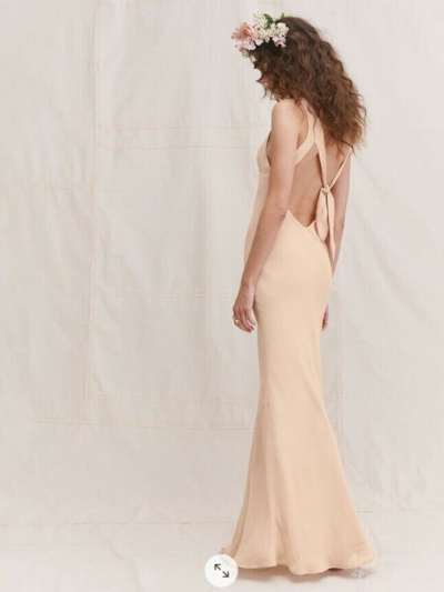 Pre-owned Reformation Barletta Dress, Champagne, Bnwt, Rtp £390, Bridesmaids (4 Available)