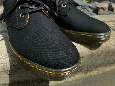 Pre-owned Dr. Martens' Dr. Martens Cabrillo Black Waxed Canvas Streeter Boots Uk 11 / Uk 13